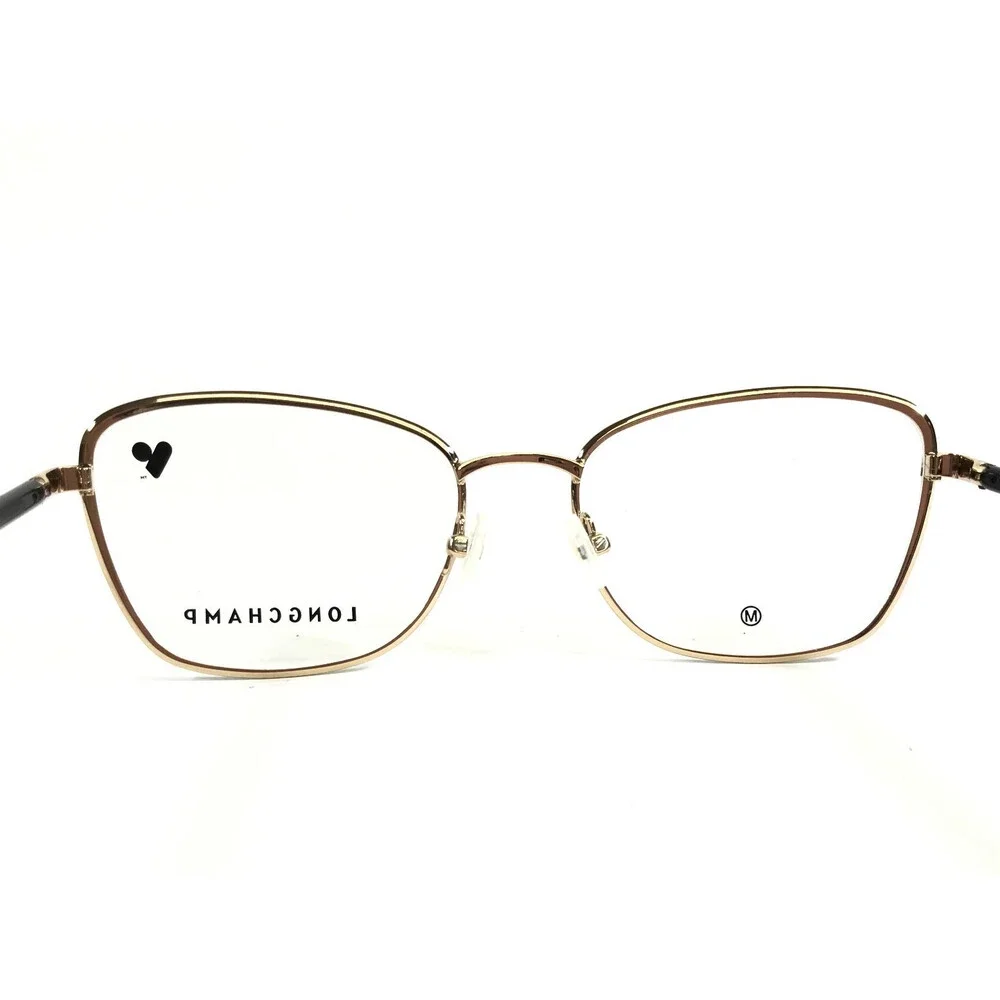 Longchamp Eyeglasses Frames LO2155 728 Black Gold Butterfly Wire Rim 53-18-140
